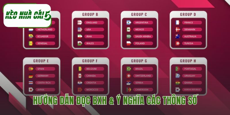 Giải thích các chỉ số trên bảng.